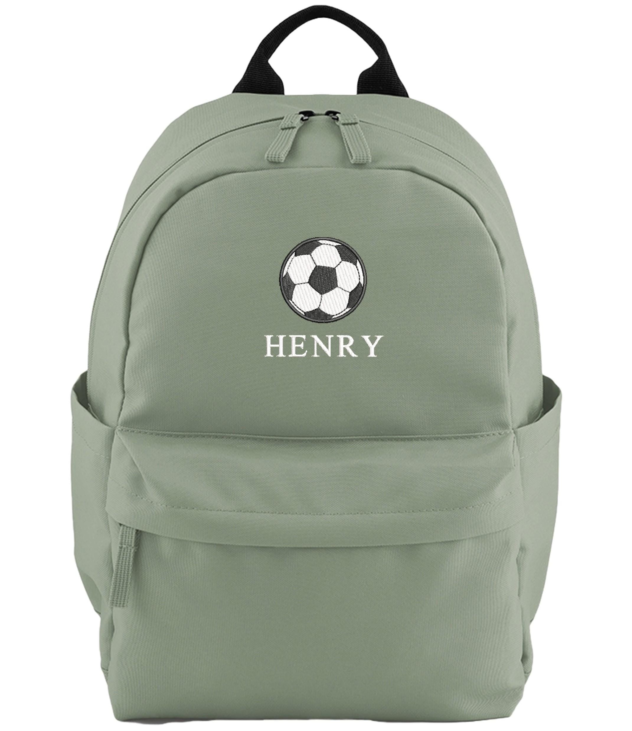 Embroidered Kids Football Personalised Name Small Backpack Boys Custom School Rucksack Nursery Bag