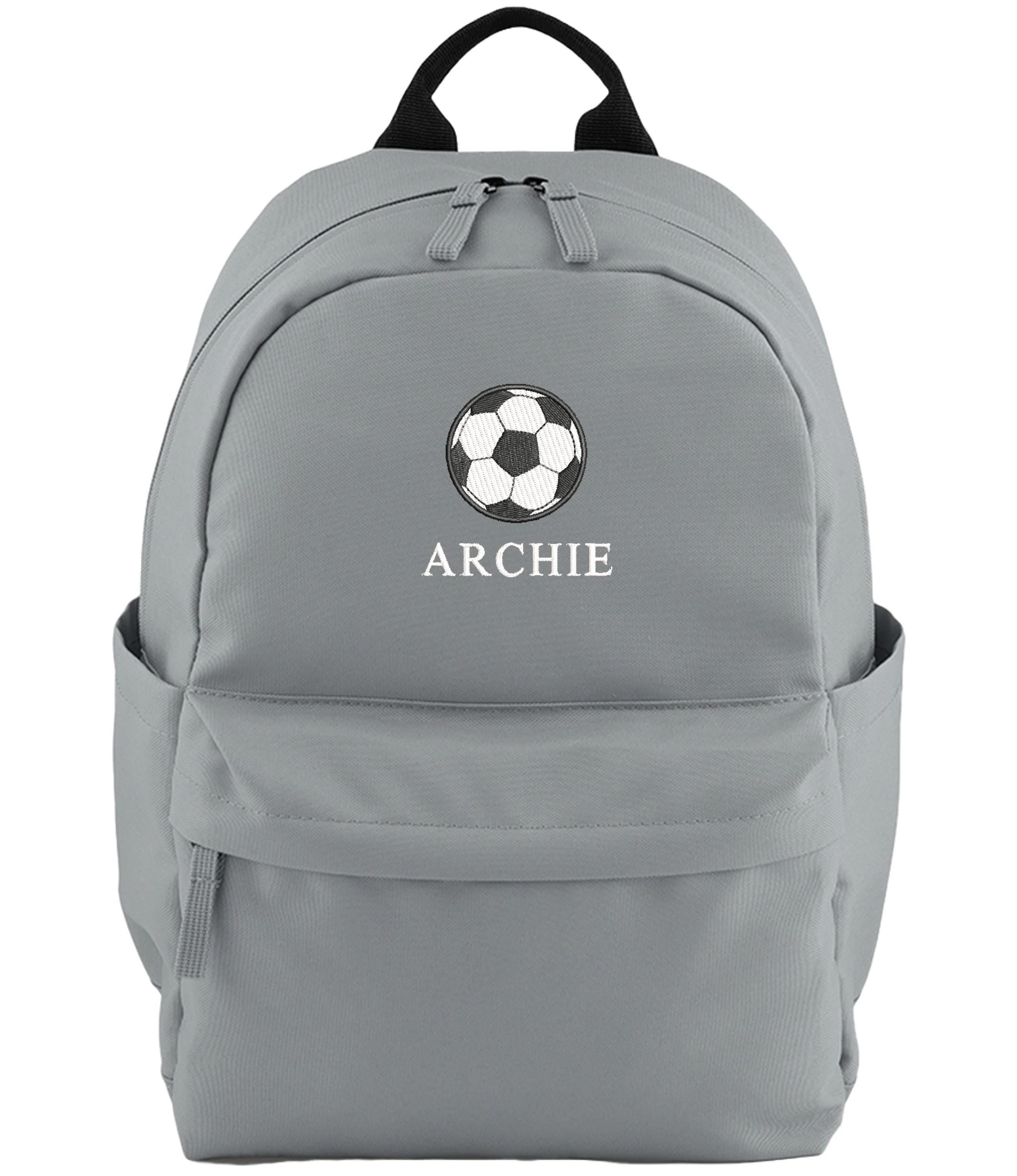Embroidered Kids Football Personalised Name Small Backpack Boys Custom School Rucksack Nursery Bag
