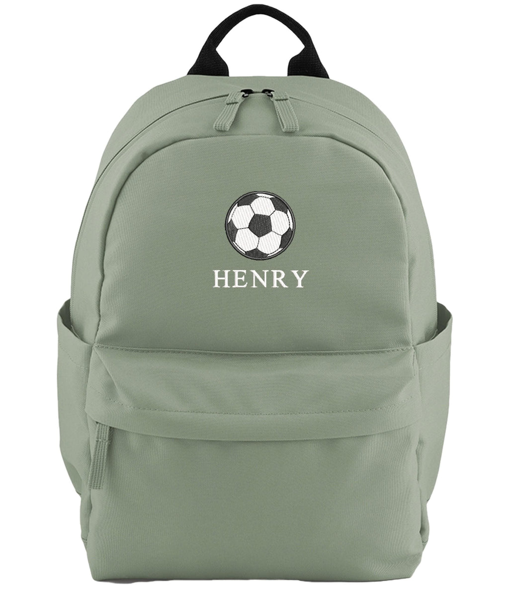 Embroidered Kids Football Personalised Name Small Backpack Boys Custom School Rucksack Nursery Bag