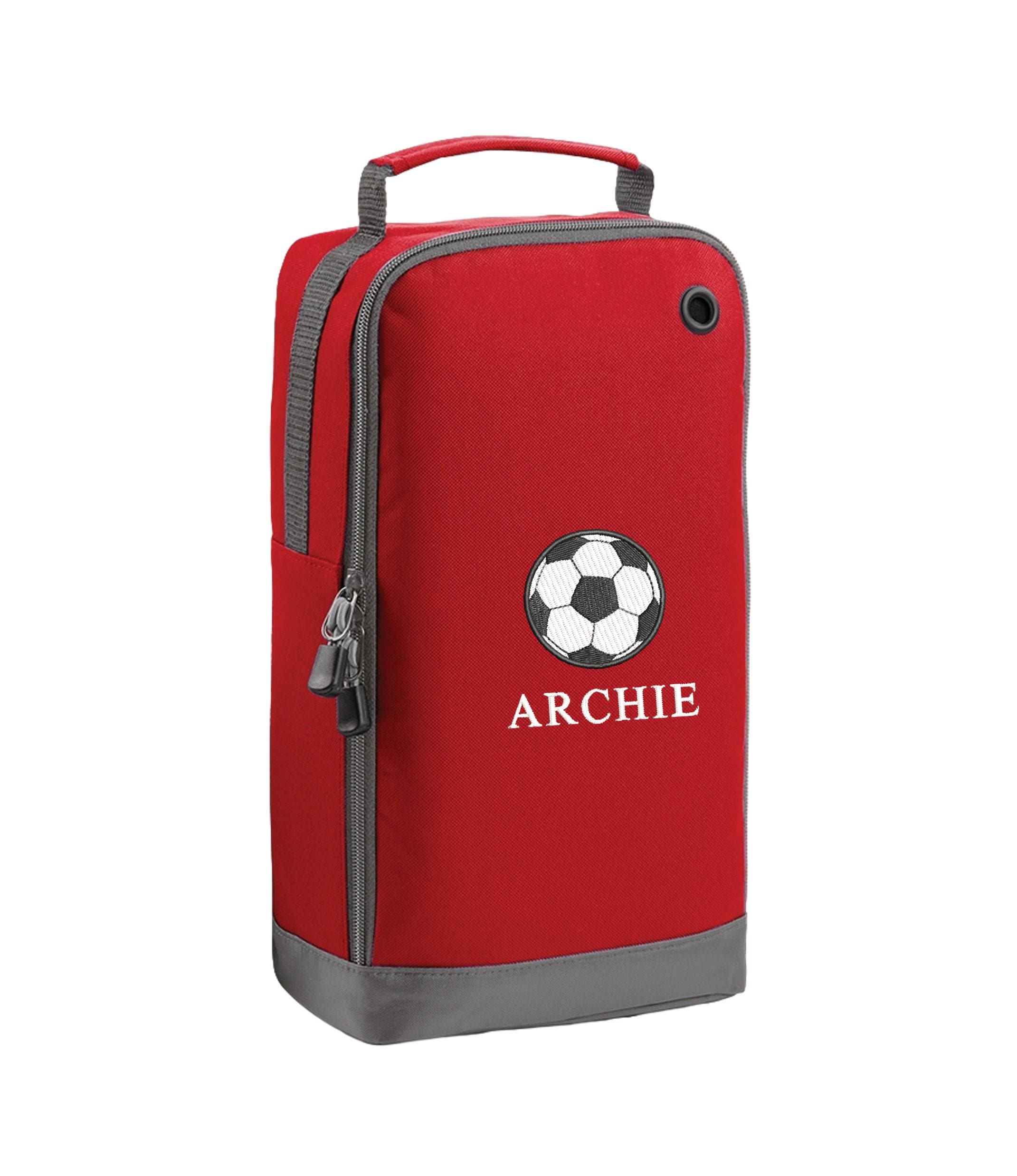 Embroidered Kids Personalised Name Football Shoe Bag Custom Text School Trainers Boots PE Kit