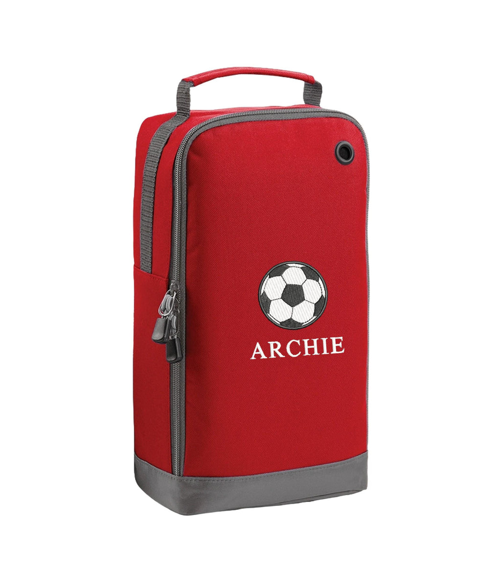 Embroidered Kids Personalised Name Football Shoe Bag Custom Text School Trainers Boots PE Kit
