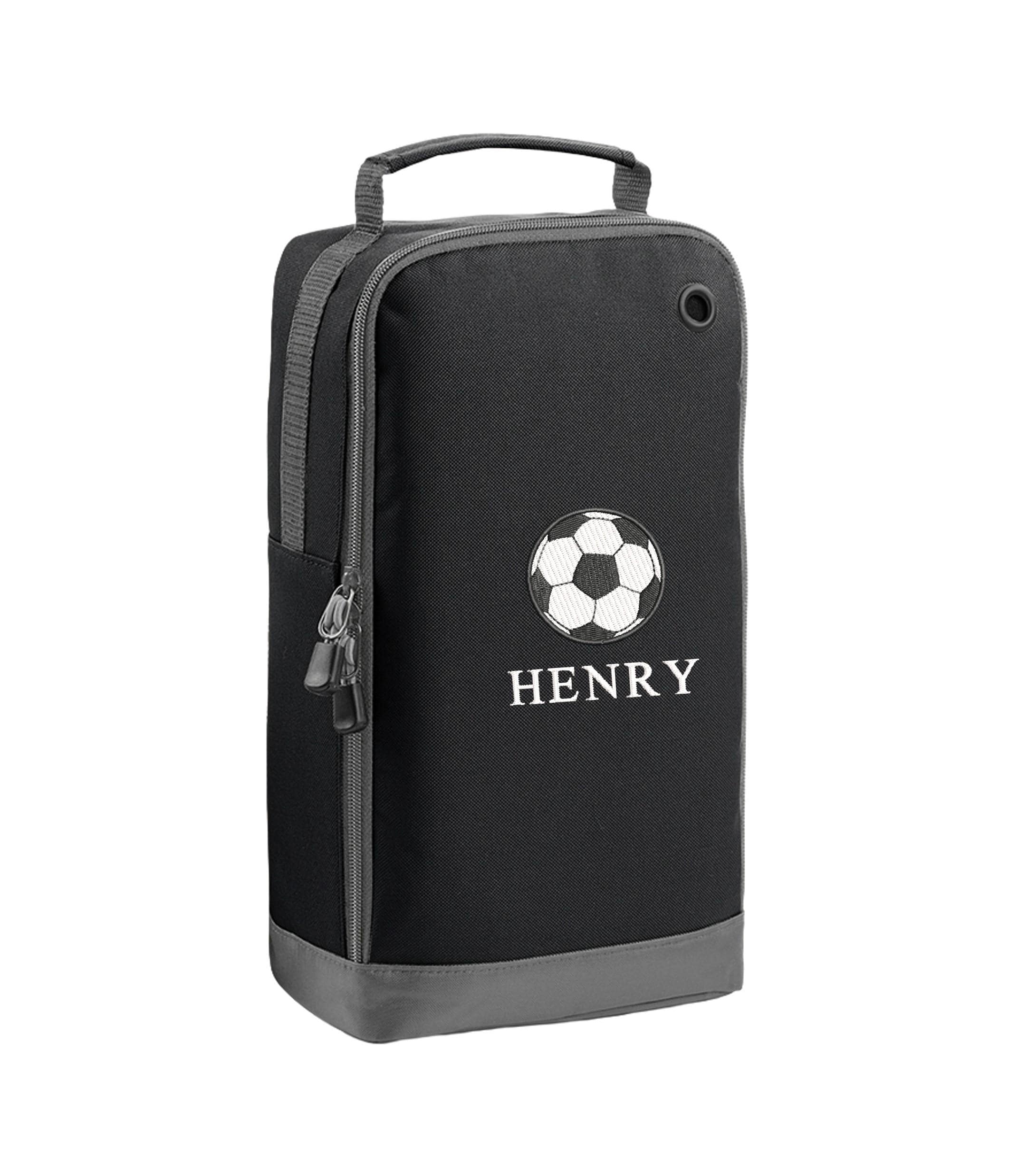 Embroidered Kids Personalised Name Football Shoe Bag Custom Text School Trainers Boots PE Kit
