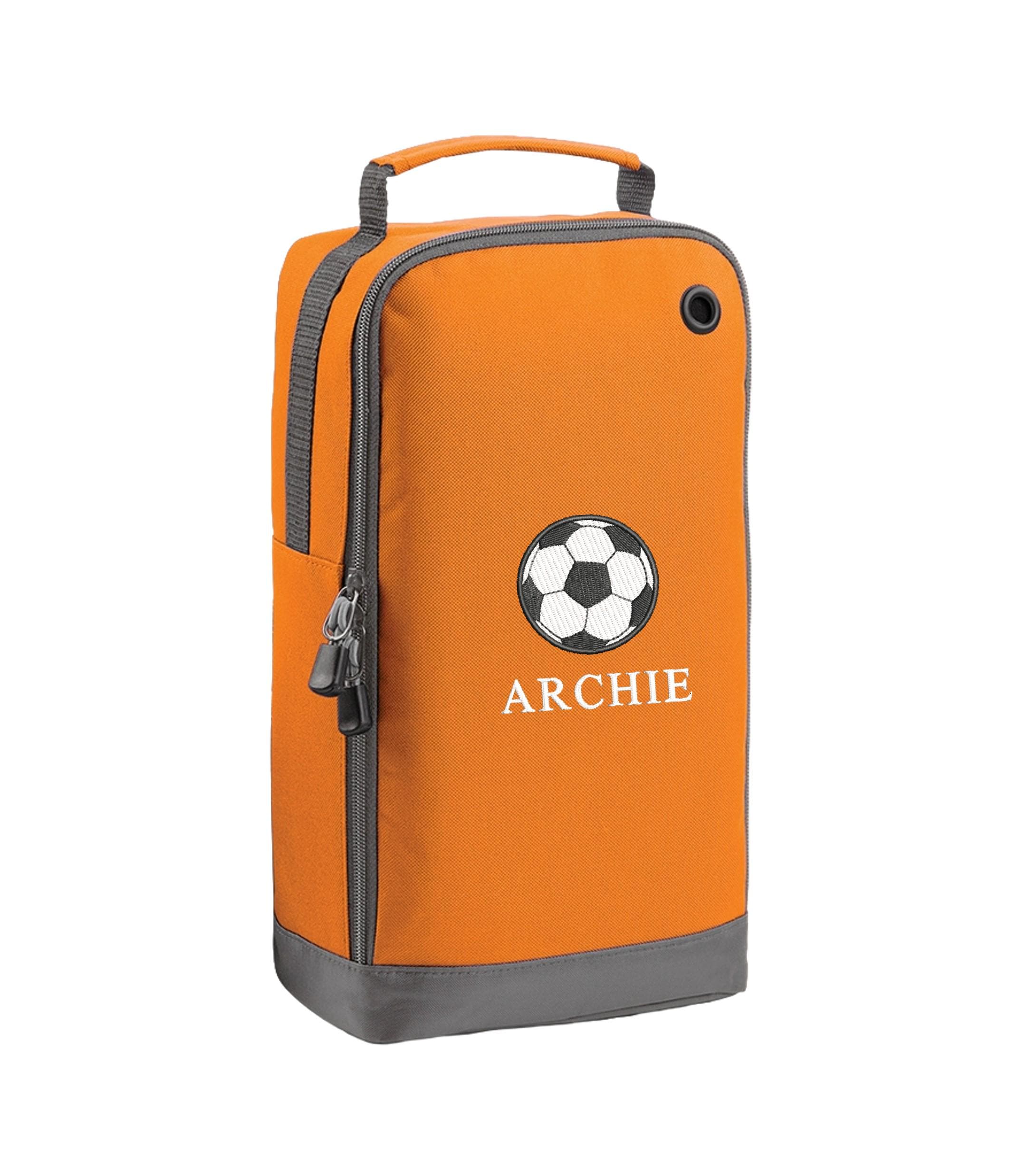 Embroidered Kids Personalised Name Football Shoe Bag Custom Text School Trainers Boots PE Kit