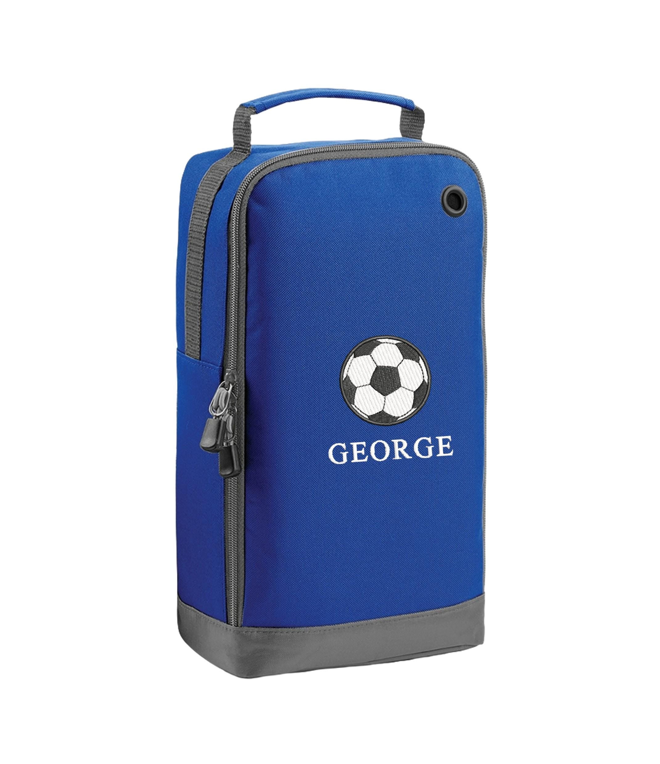 Embroidered Kids Personalised Name Football Shoe Bag Custom Text School Trainers Boots PE Kit