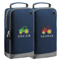 Embroidered Kids Personalised Name Tractor Shoe Bag Custom Text School Trainers Football Boots PE Kit