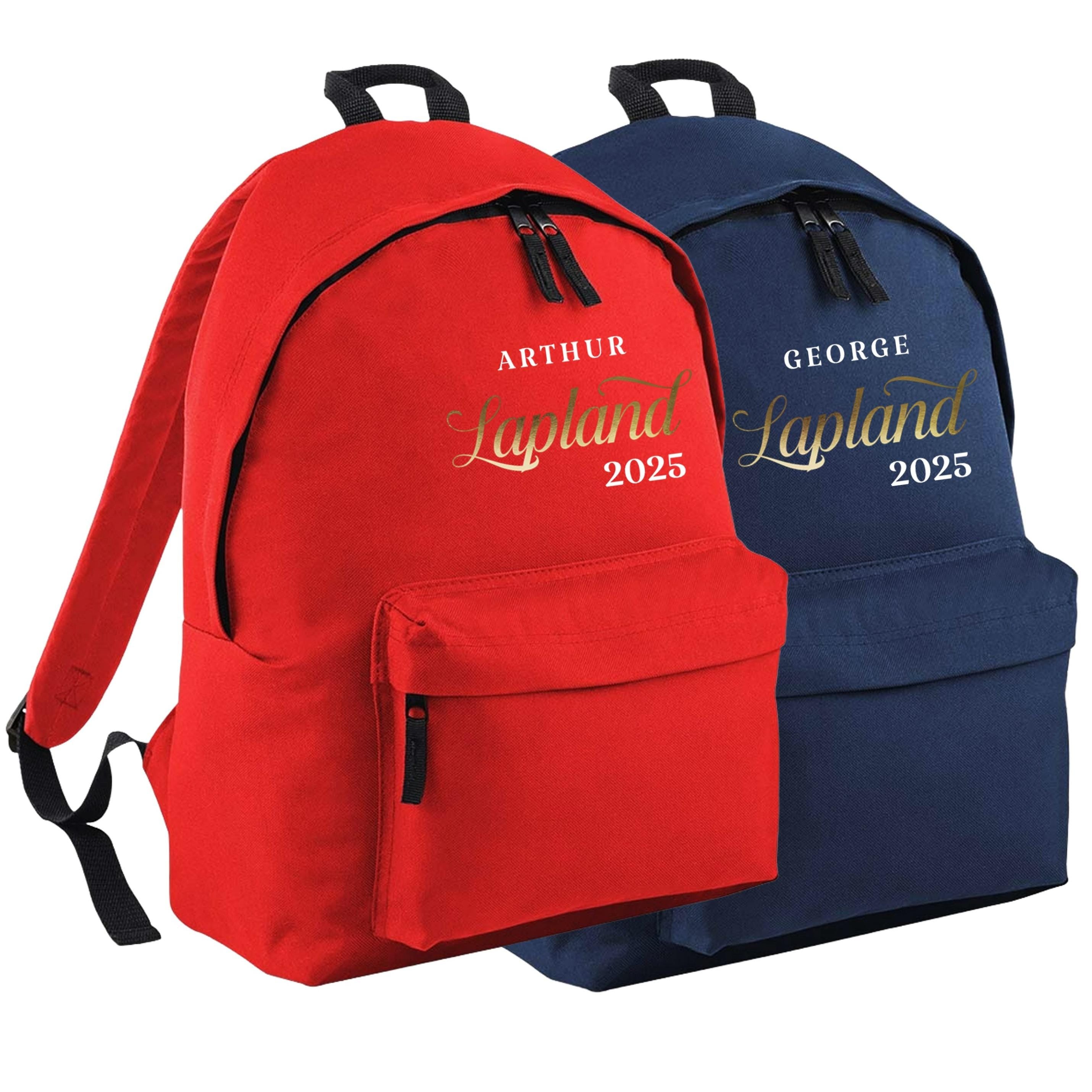 Personalised Lapland 2025 Junior Backpack Kids Custom Name Rucksack Bag Family Santa Holiday