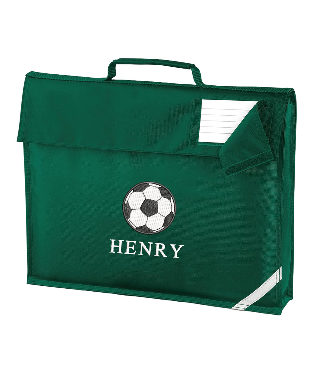Embroidered Football Kids Personalised Name Book Bag Boys Girls Custom School Bag