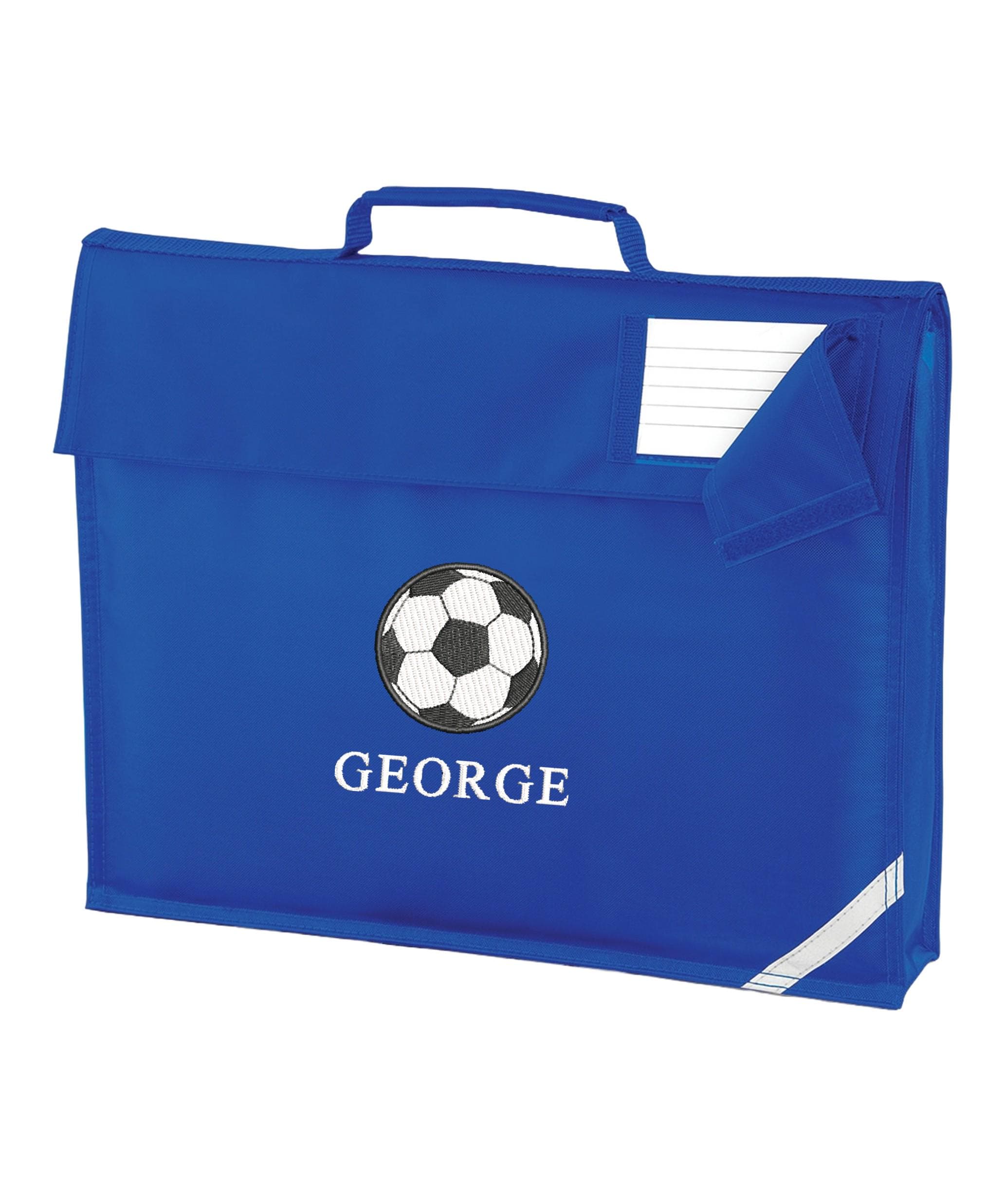 Embroidered Football Kids Personalised Name Book Bag Boys Girls Custom School Bag