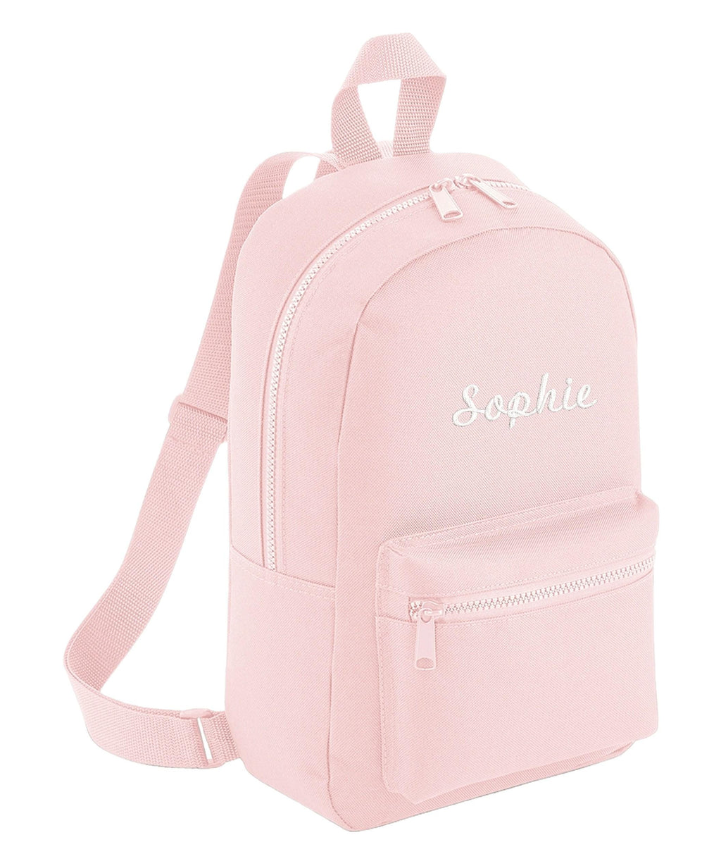 Embroidered Kids Personalised Name Mini Backpack Custom Text School Rucksack Nursery Bag