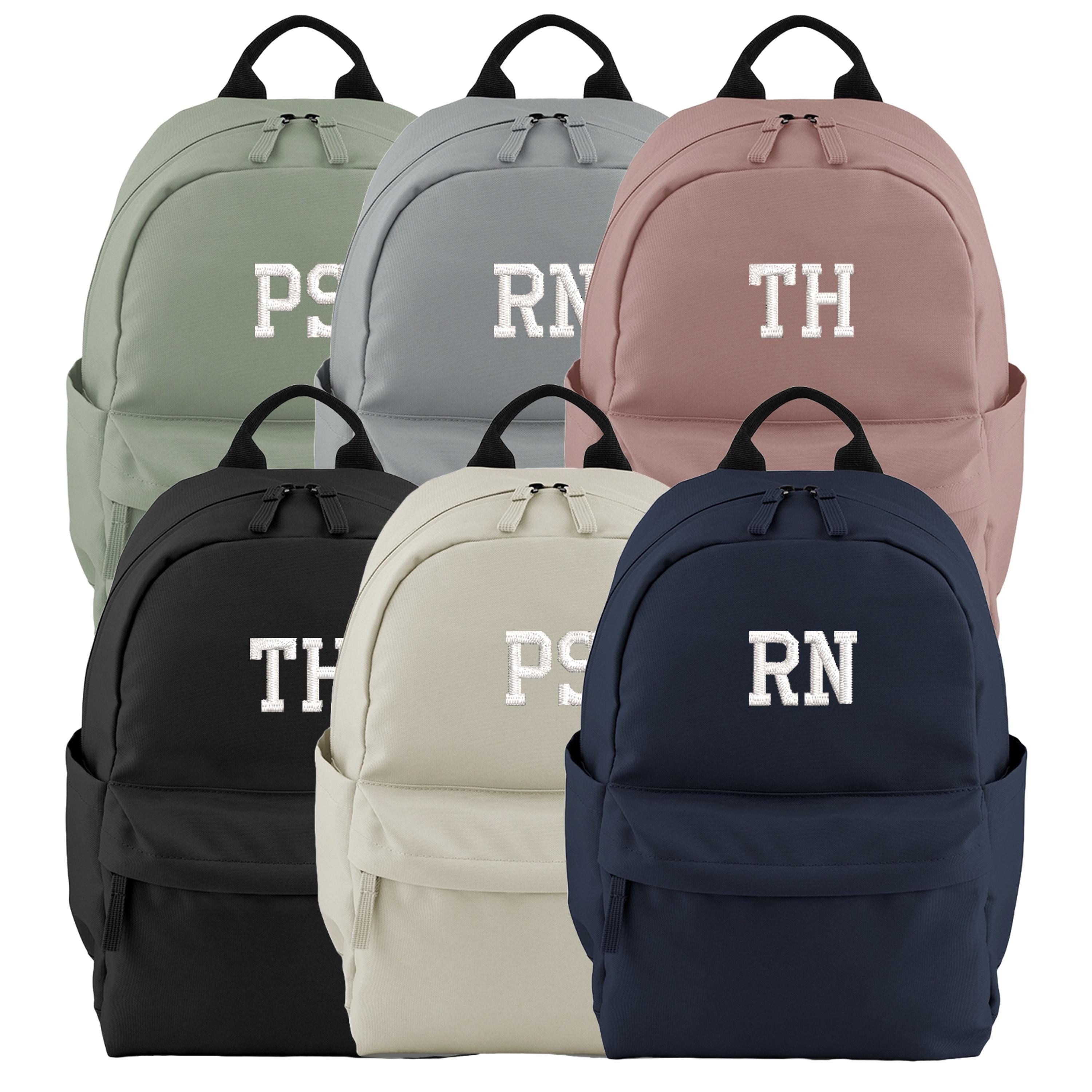 Embroidered Kids Personalised Initials Small Backpack Custom Name Text School Rucksack Nursery Bag
