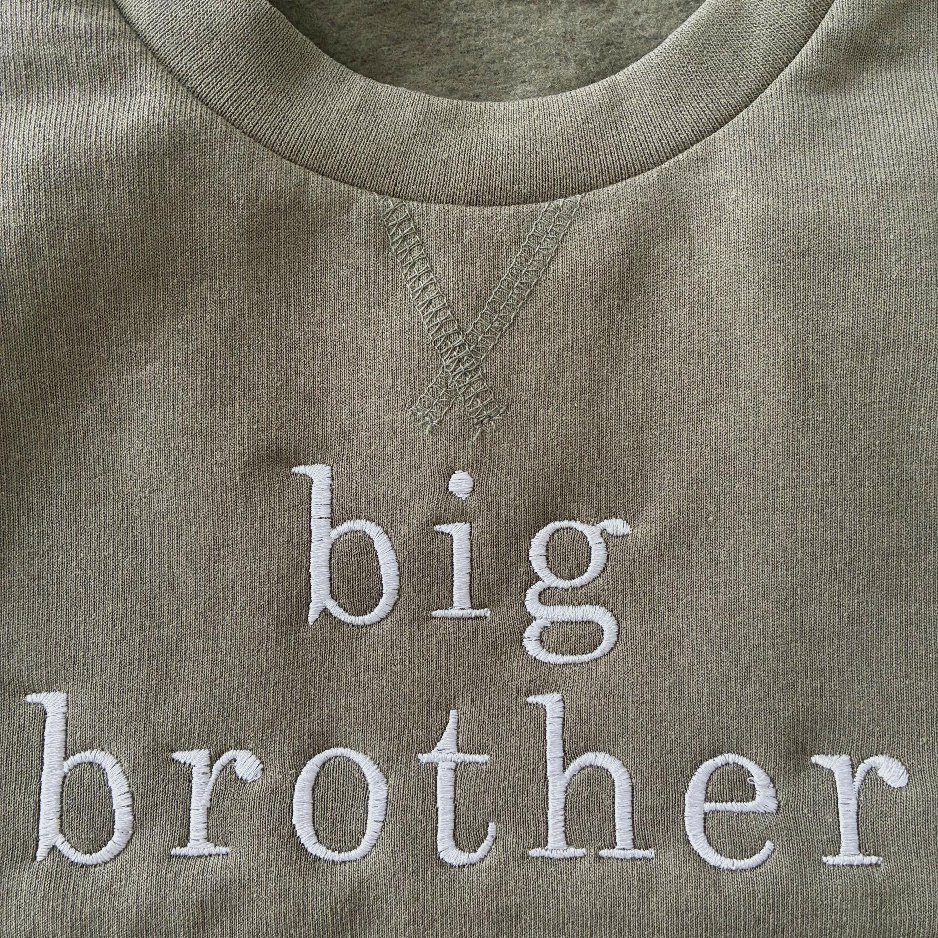 Embroidered Big & Little Brother Boys Sustainable Sweatshirts Khaki Baby and Toddler Matching New Siblings