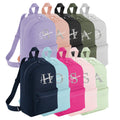 Embroidered Kids Personalised Initial Name Mini Backpack Custom Text School Rucksack Nursery Bag
