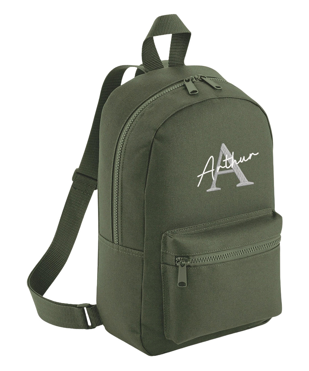 Embroidered Kids Personalised Initial Name Mini Backpack Custom Text School Rucksack Nursery Bag