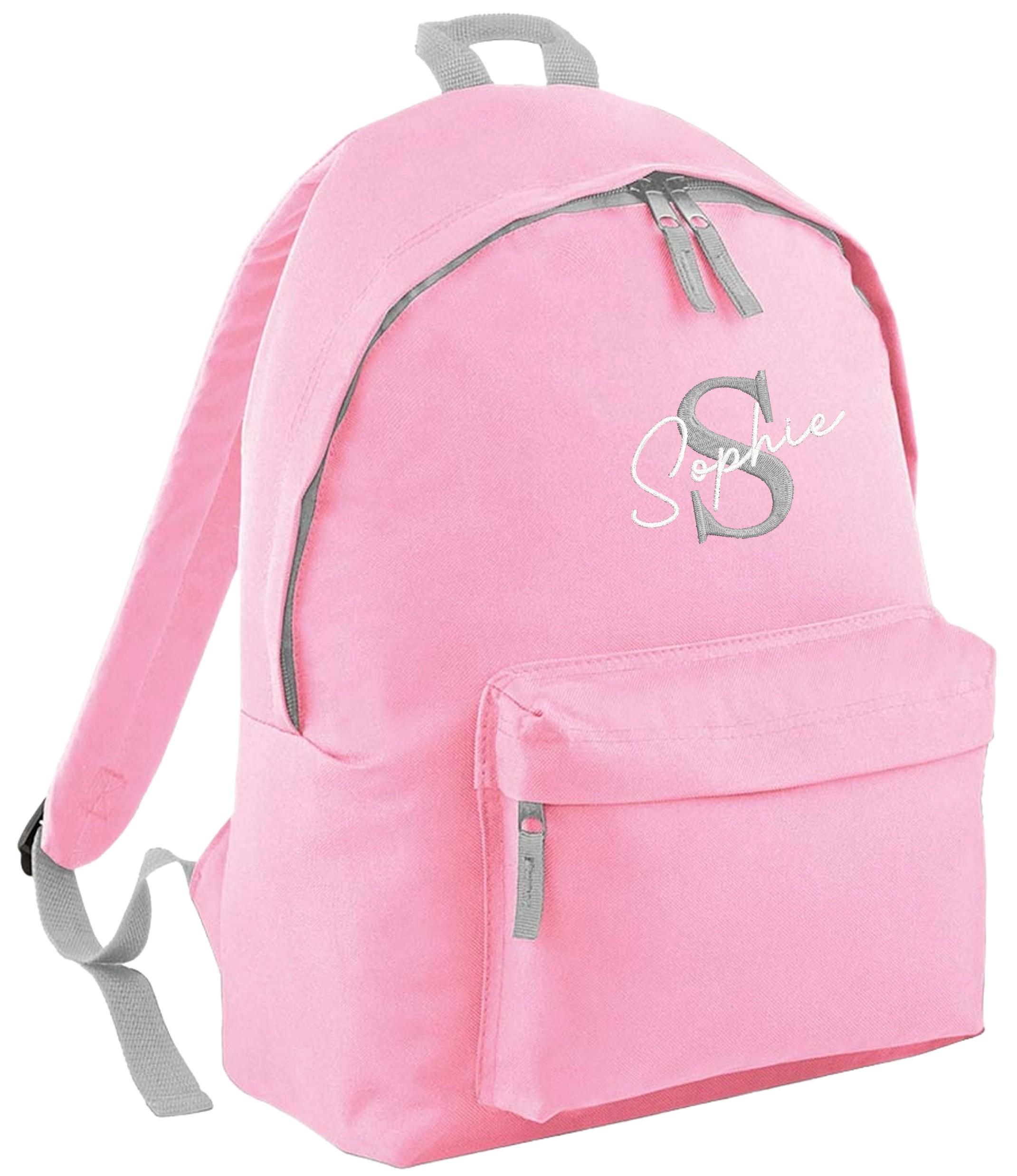 Embroidered Kids Personalised Initial Name Junior Backpack Girls Boys Custom Text School Rucksack Nursery Bag