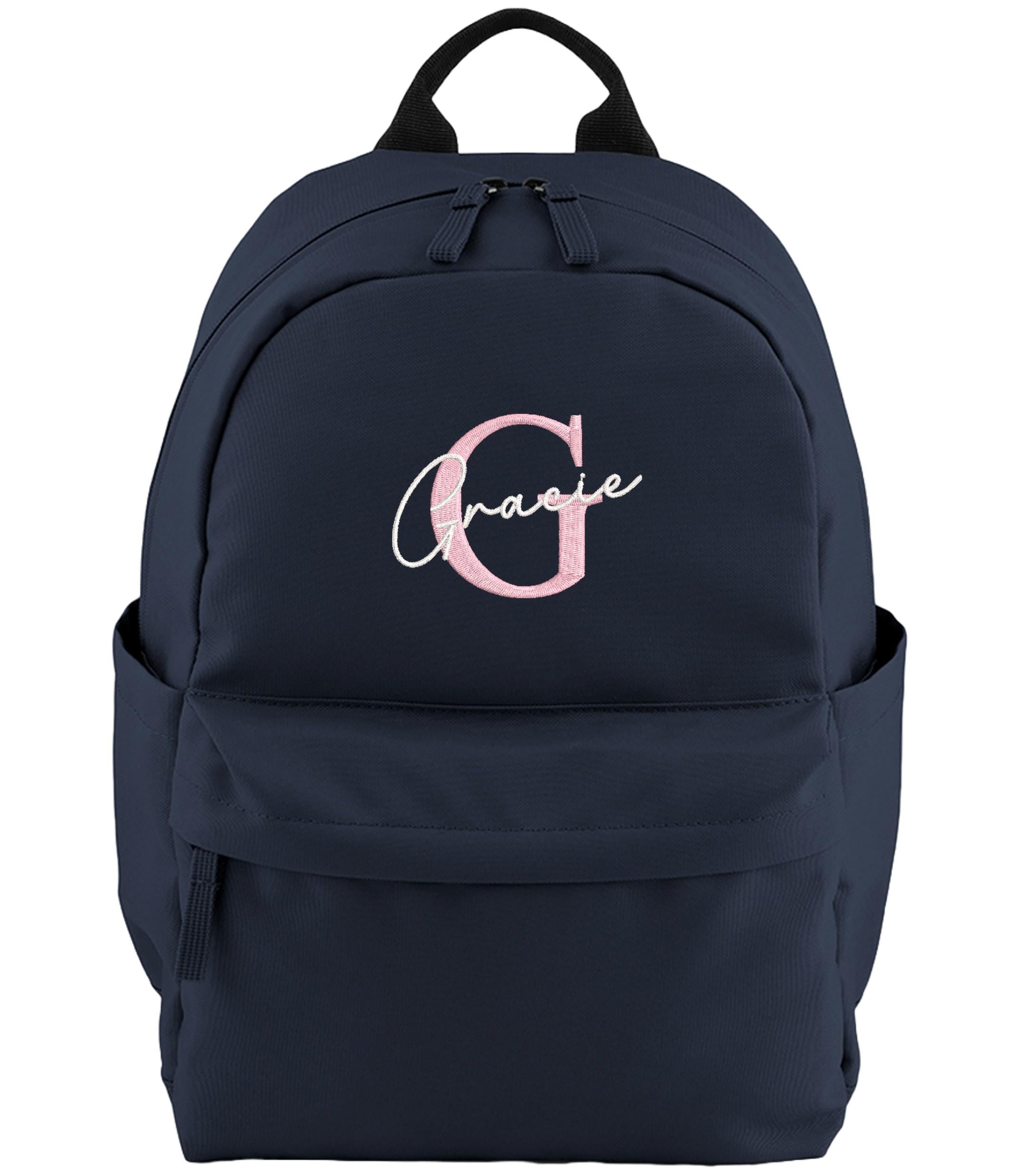 Embroidered Girls Personalised Initial Name Small Backpack Custom Text School Rucksack Nursery Bag