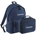 Embroidered Personalised Name Junior Backpack & Lunch Bag Set Girls Boys Custom School Rucksack Nursery Bag
