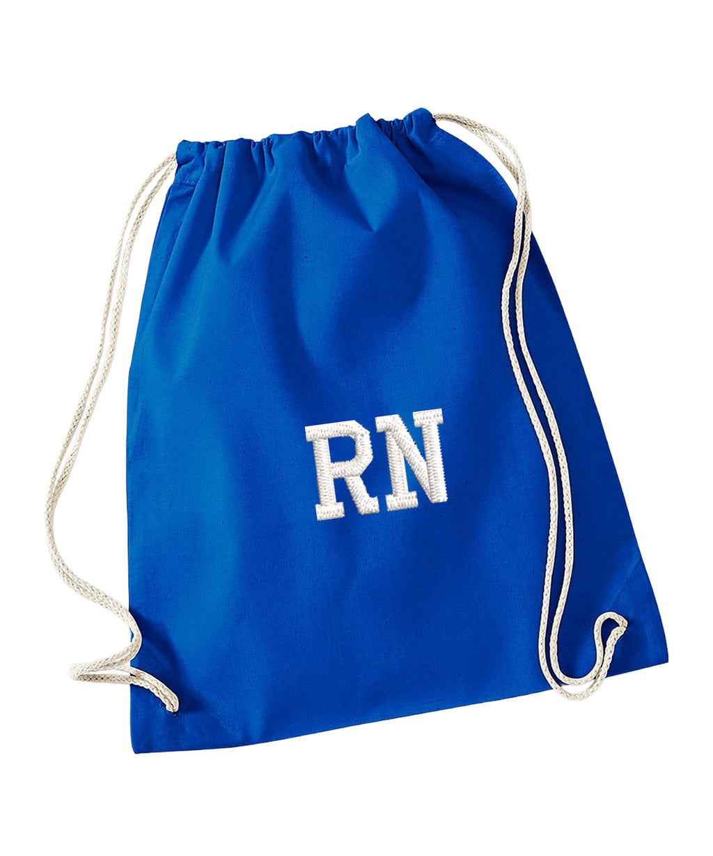 Embroidered Kids Personalised Initials Cotton Gymsac Custom Name Text School PE Kit Rucksack Nursery Bag
