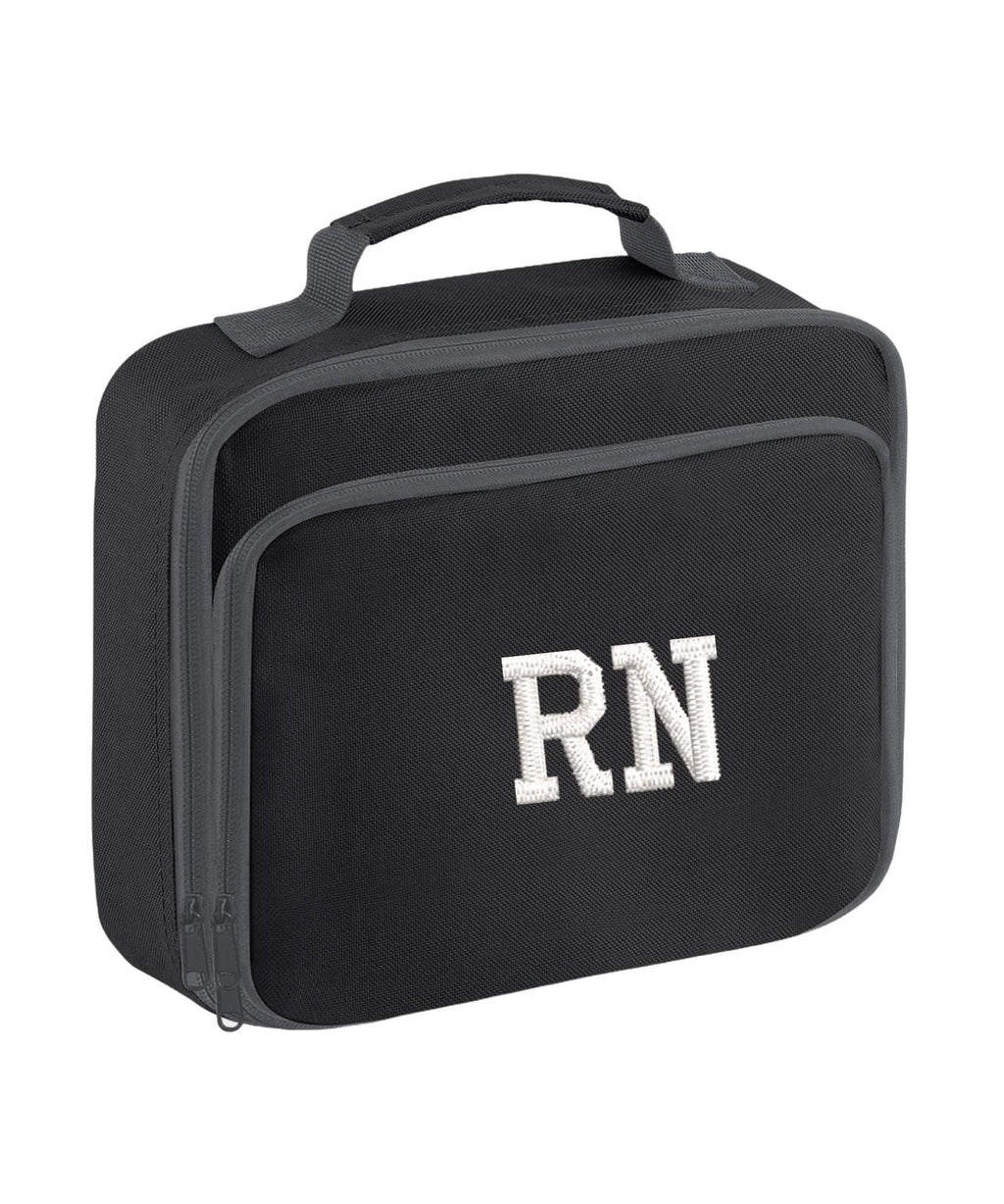 Embroidered Kids Personalised Initials Lunch Cool Bag Box Custom NameText School Nursery
