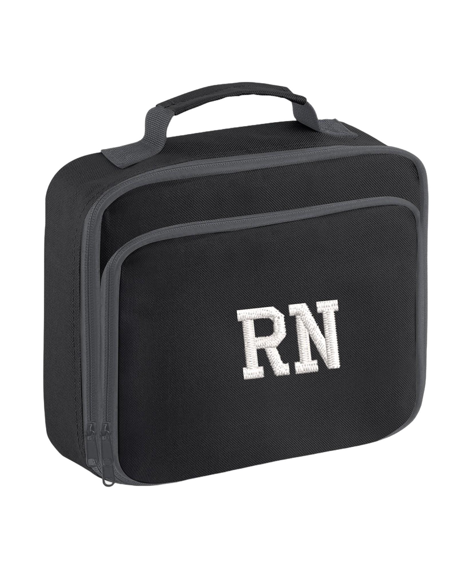 Embroidered Kids Personalised Initials Lunch Cool Bag Box Custom NameText School Nursery