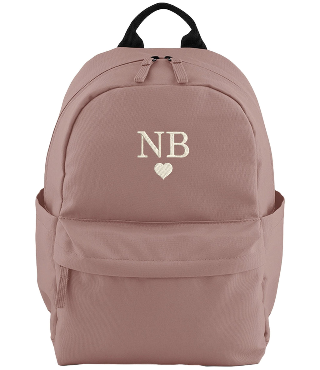 Embroidered Kids Personalised Initials Small Backpack Custom Name Heart Text School Rucksack Nursery Bag