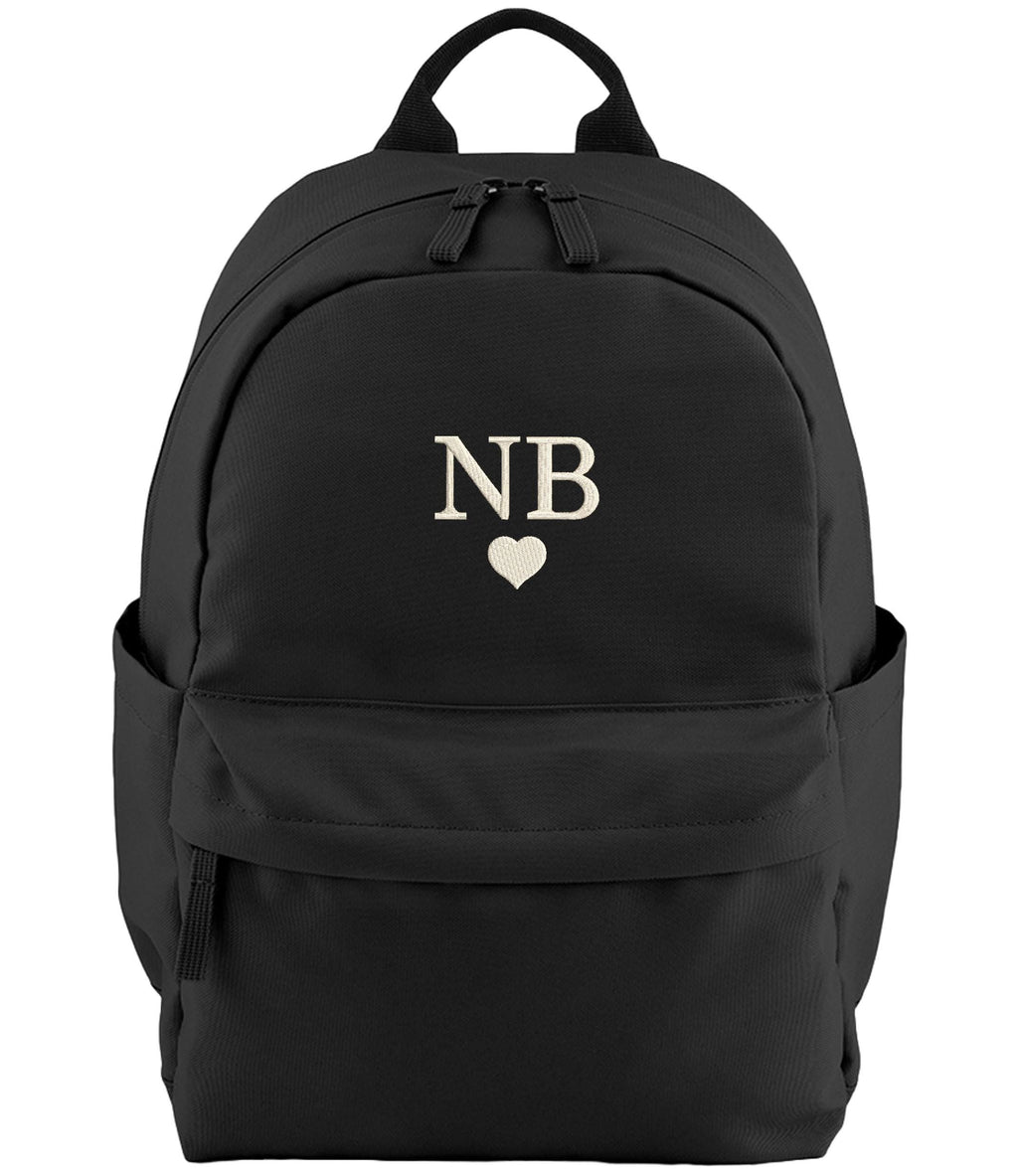 Embroidered Kids Personalised Initials Small Backpack Custom Name Heart Text School Rucksack Nursery Bag