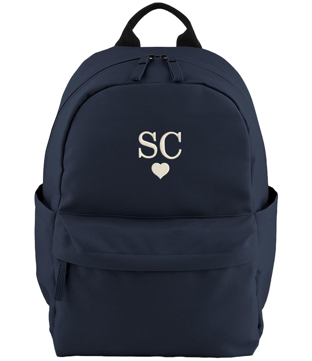 Embroidered Kids Personalised Initials Small Backpack Custom Name Heart Text School Rucksack Nursery Bag