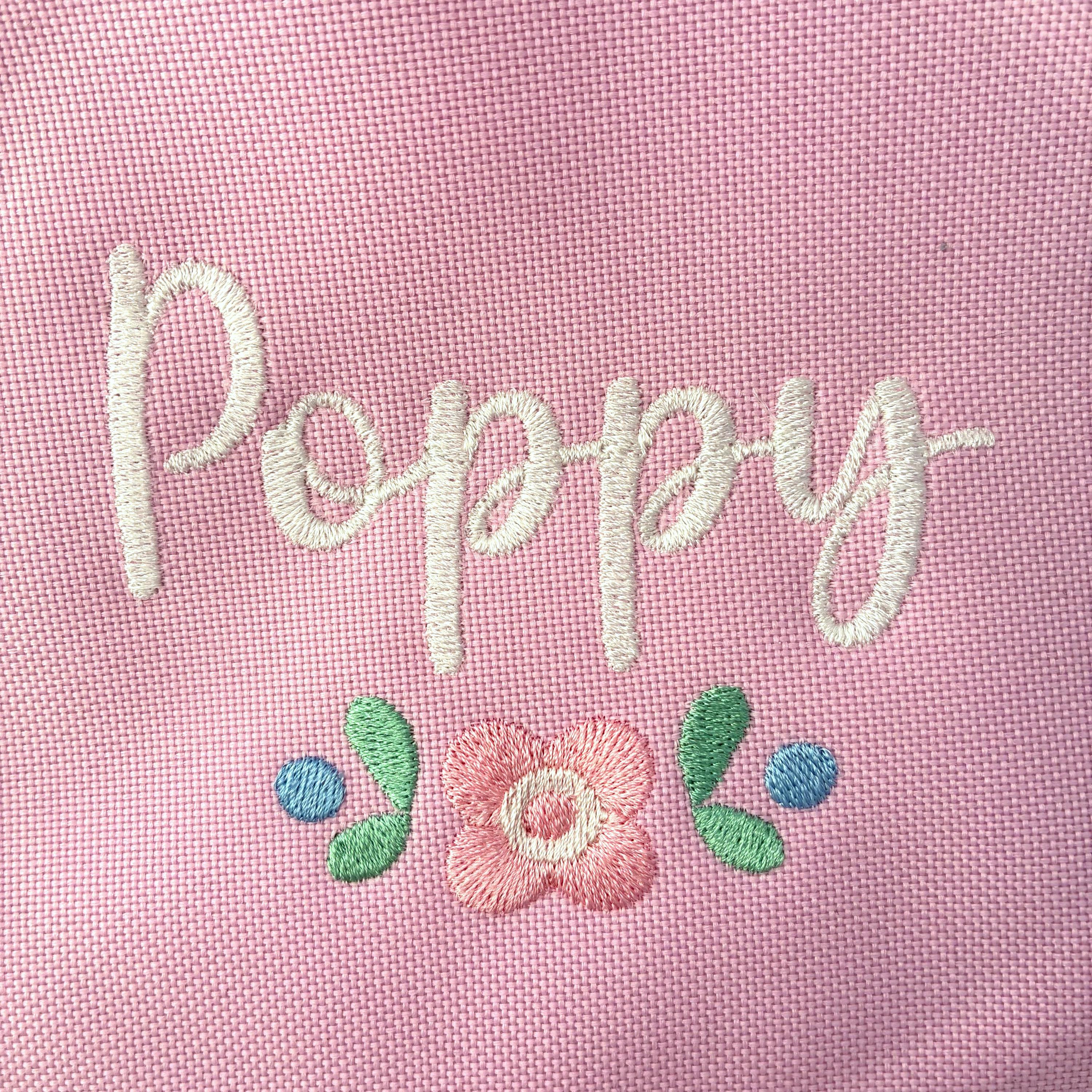 Embroidered Girls Personalised Pink Floral Name Lunch Cool Bag Box Custom Text School Nursery