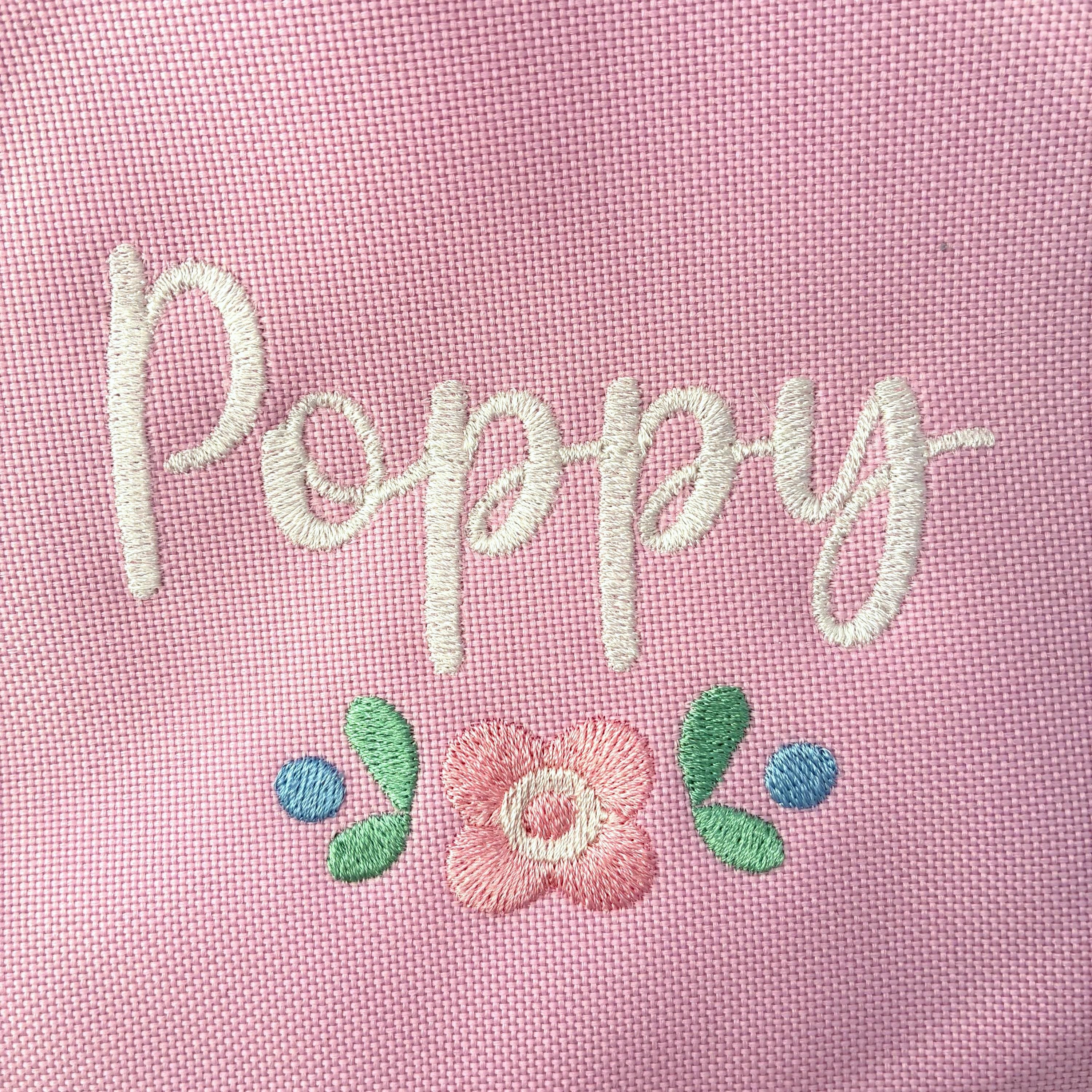 Embroidered Personalised Name Pink Floral Junior Backpack Girls Custom School Rucksack Nursery Bag
