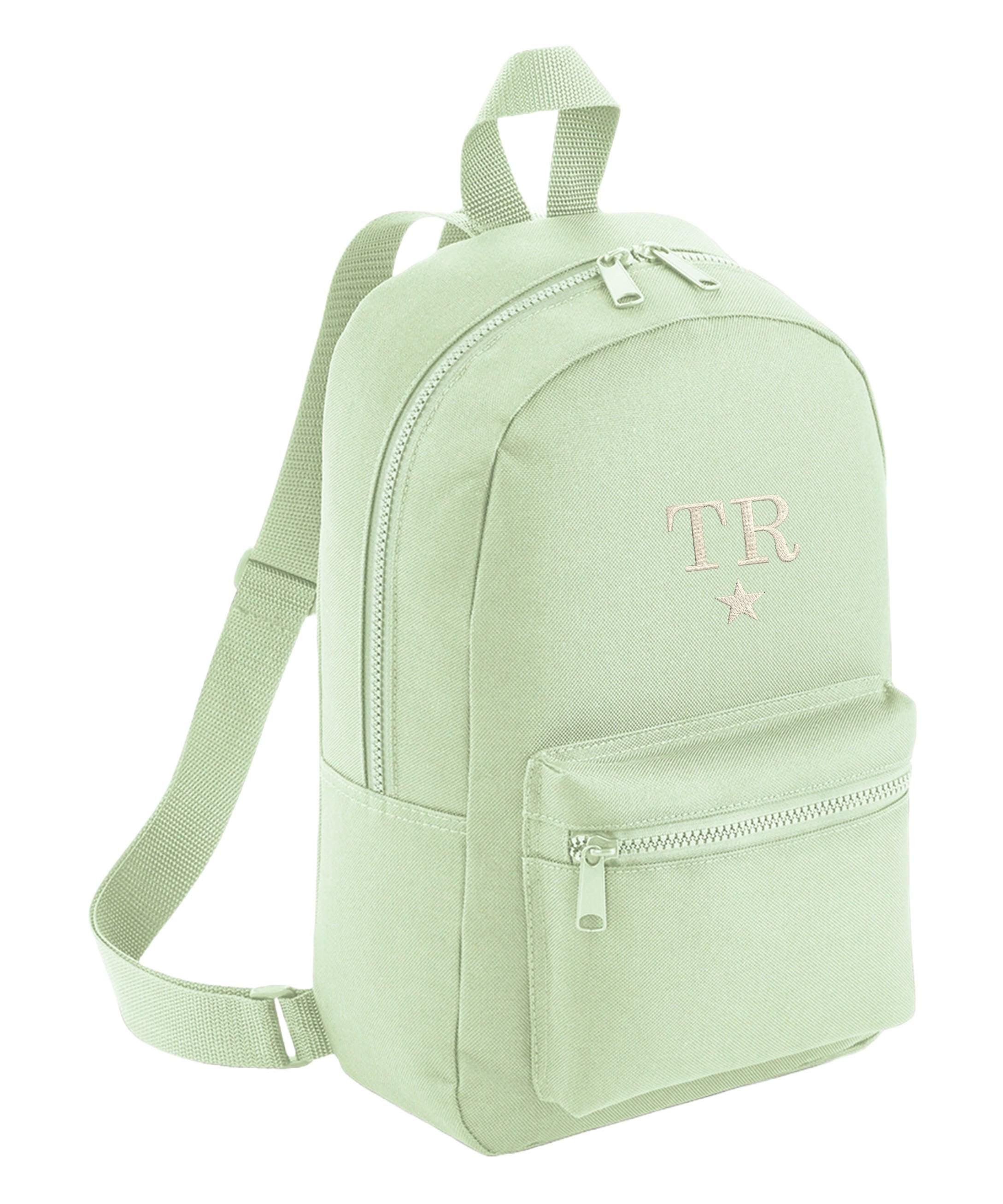 Embroidered Kids Personalised Initials Mini Backpack Custom Name Star Text School Rucksack Nursery Bag