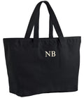 Embroidered Personalised Initials Heavyweight Cotton Canvas Large Tote Bag Custom Monogram Beach Shopper Gift