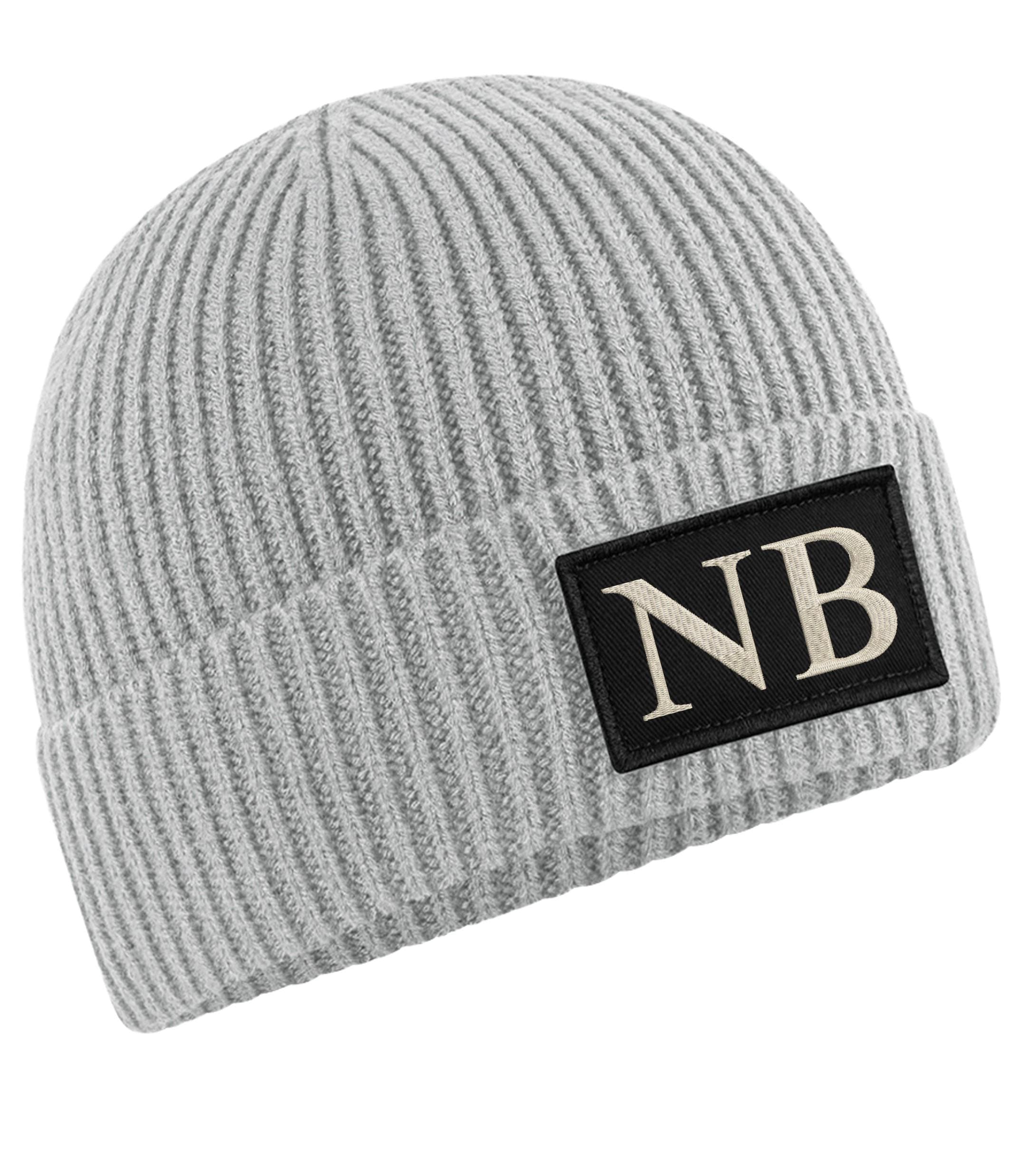 Embroidered Personalised Initials Beanie Custom Monogram Patch Adults Knitted Winter Hat