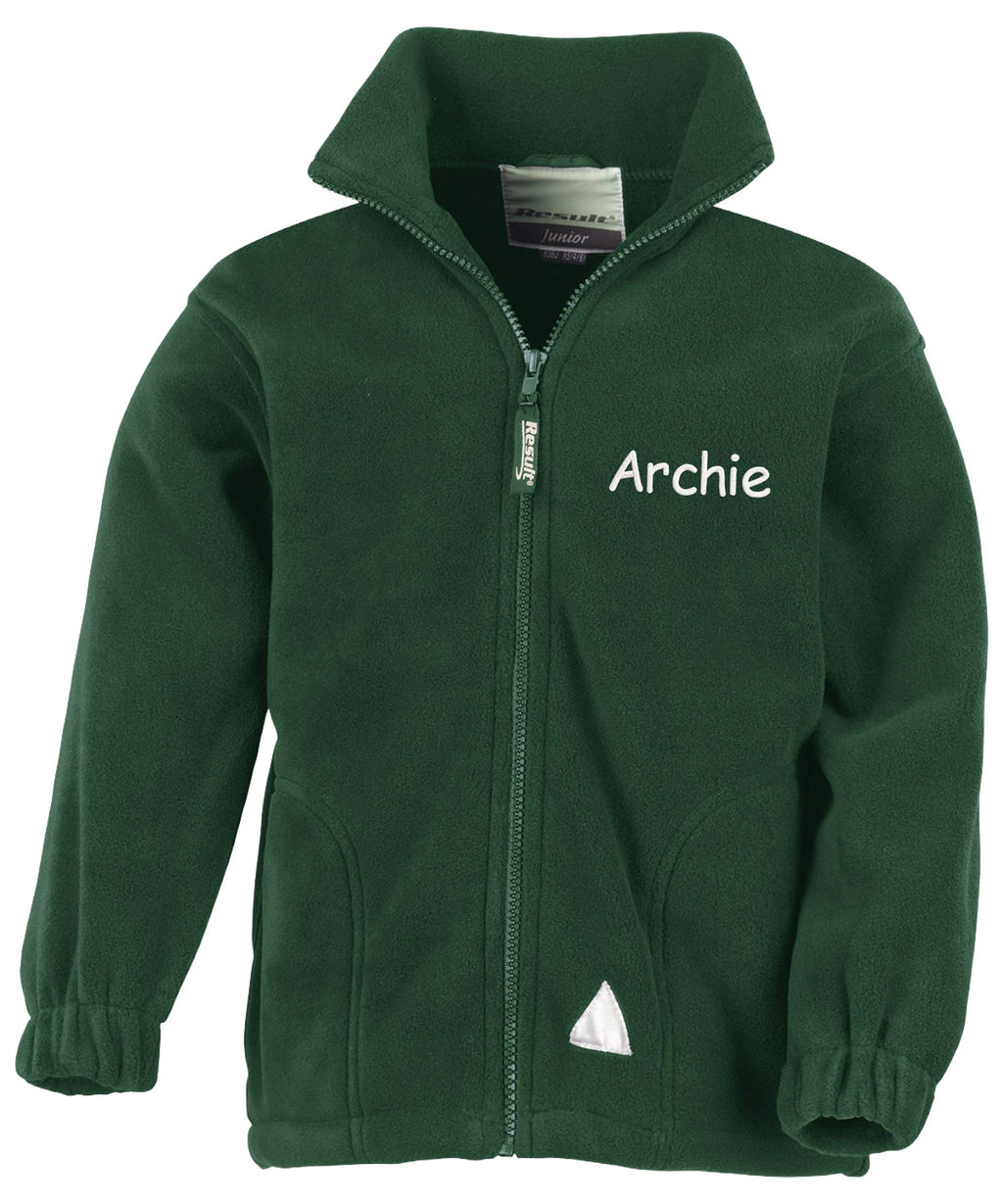 Embroidered Personalised Name Kids Fleece Jacket Childrens Custom Text School Coat