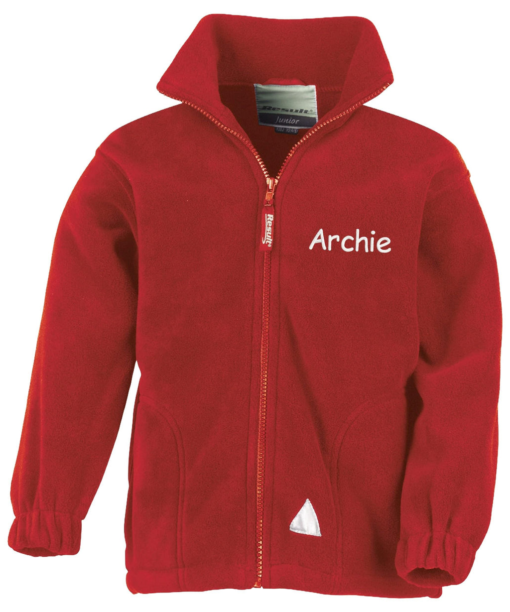 Embroidered Personalised Name Kids Fleece Jacket Childrens Custom Text School Coat