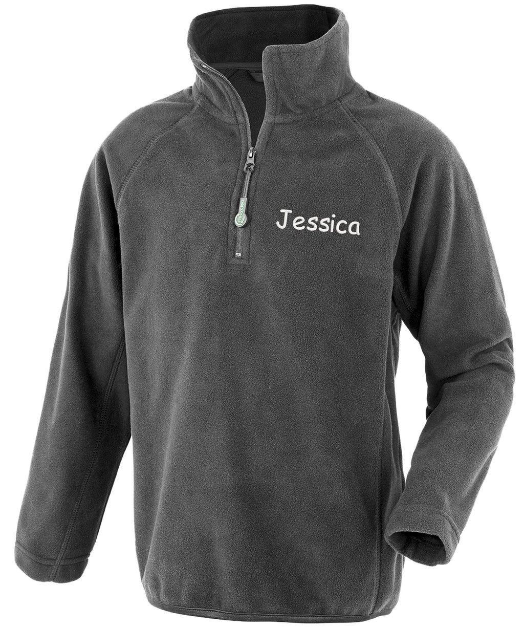 Embroidered Personalised Name Kids Recycled Fleece Top Childrens Jacket Custom Text School Coat