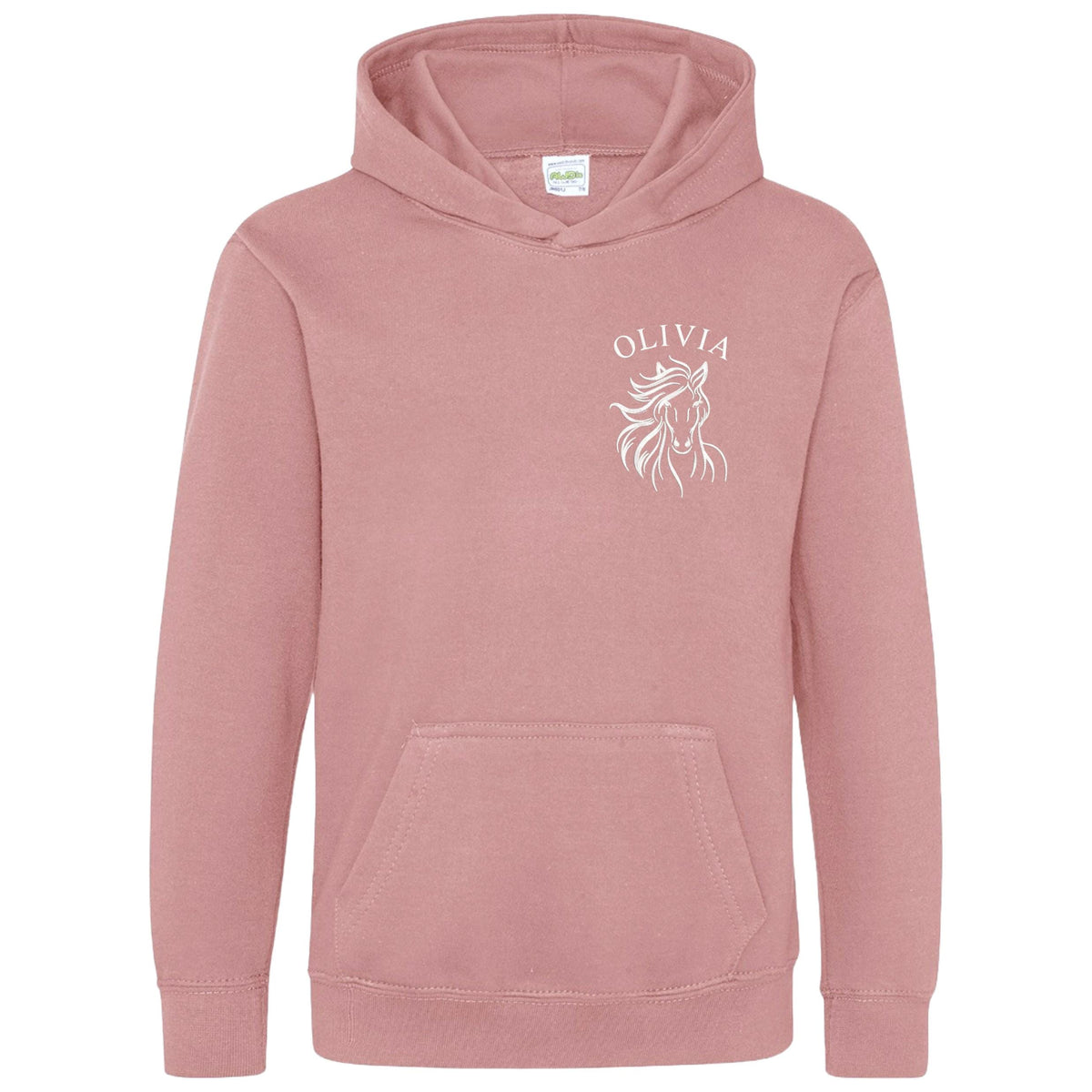 Embroidered Girls Personalised Name Horse Riding Hoodie Pony Rider Club Sweatshirt Jacket