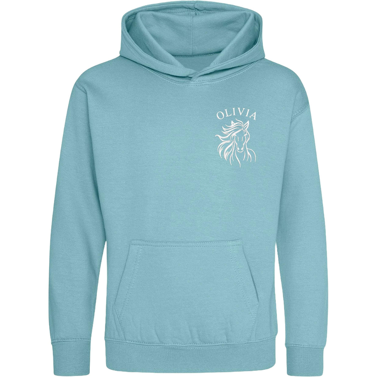 Embroidered Girls Personalised Name Horse Riding Hoodie Pony Rider Club Sweatshirt Jacket