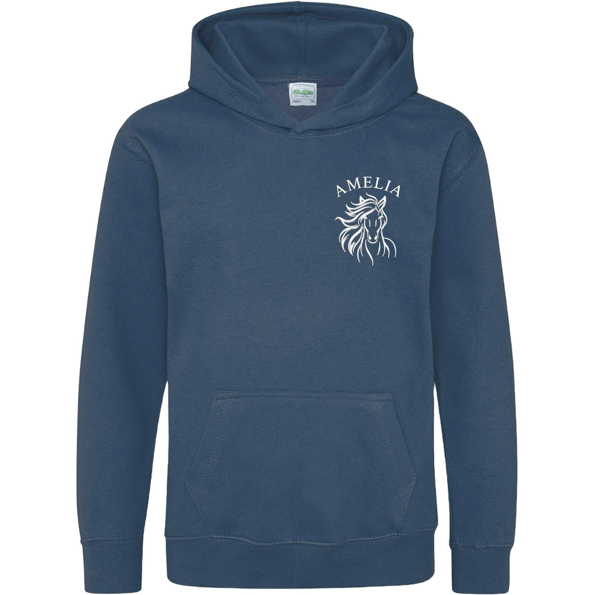 Embroidered Girls Personalised Name Horse Riding Hoodie Pony Rider Club Sweatshirt Jacket