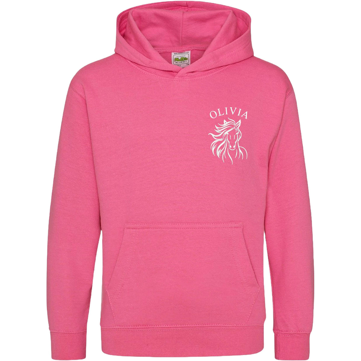 Embroidered Girls Personalised Name Horse Riding Hoodie Pony Rider Club Sweatshirt Jacket