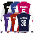 Kids Personalised Football Team Name & Number Varsity Jacket Baseball Club College Letterman