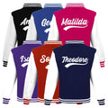Kids Personalised Name Baseball Varsity Jacket Childrens Custom Letterman College Baseball