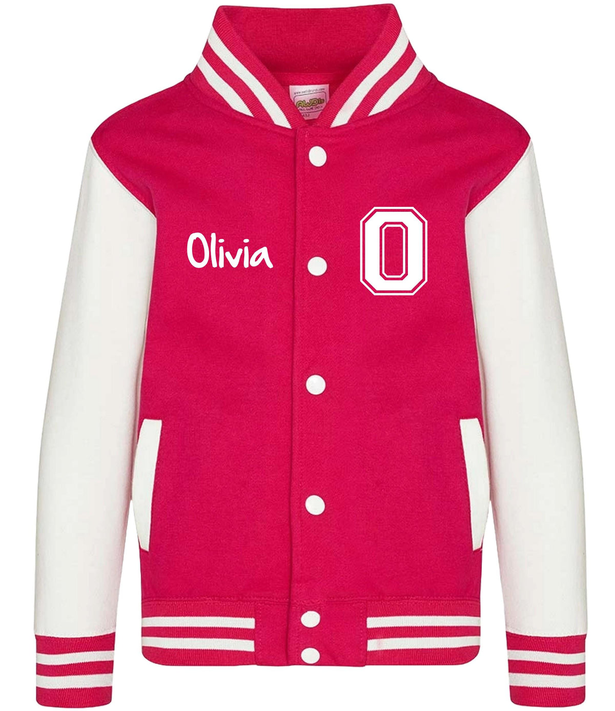 Personalised Name Initials Kids Varsity Jacket Childrens Custom Letterman College Baseball