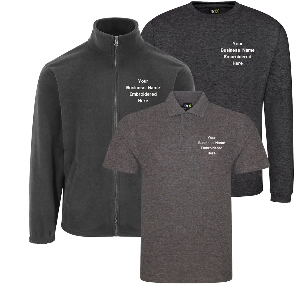 Embroidered Personalised Business Name Polo Sweatshirt Fleece Custom Text Company Workwear