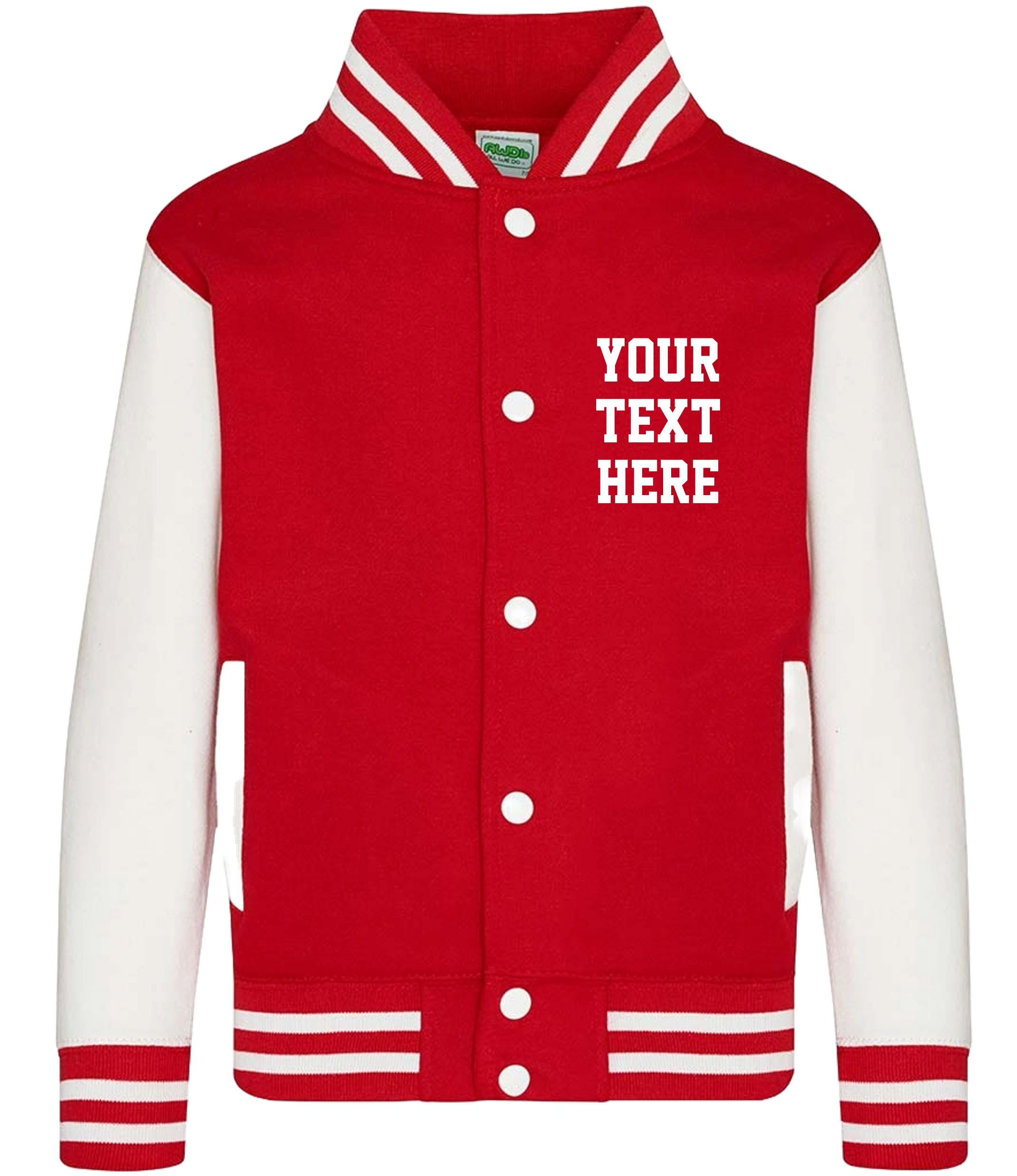 Personalised Text Adults Varsity Jacket Custom Name Letterman College Baseball