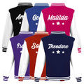 Adults Personalised Name Baseball Stars Varsity Jacket Mens Ladies Custom Letterman College Baseball