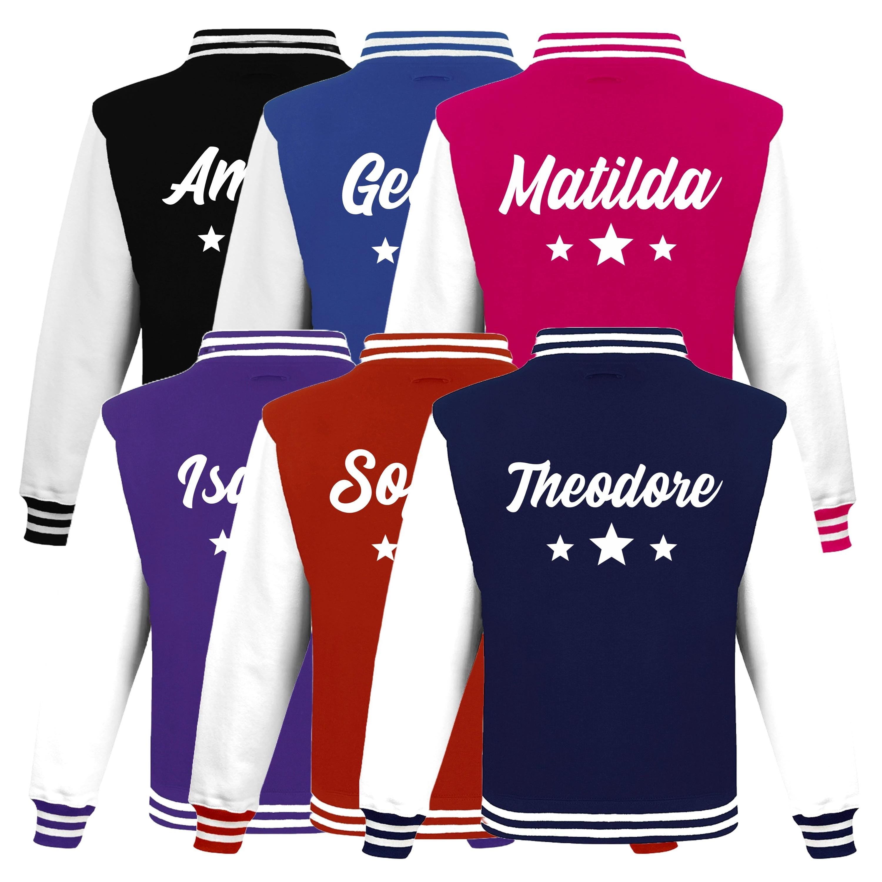 Adults Personalised Name Baseball Stars Varsity Jacket Mens Ladies Custom Letterman College Baseball
