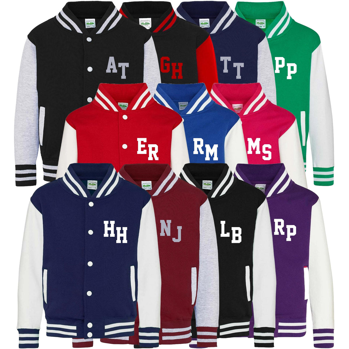 Personalised Initials Adults Varsity Jacket Custom Name Letterman College Baseball