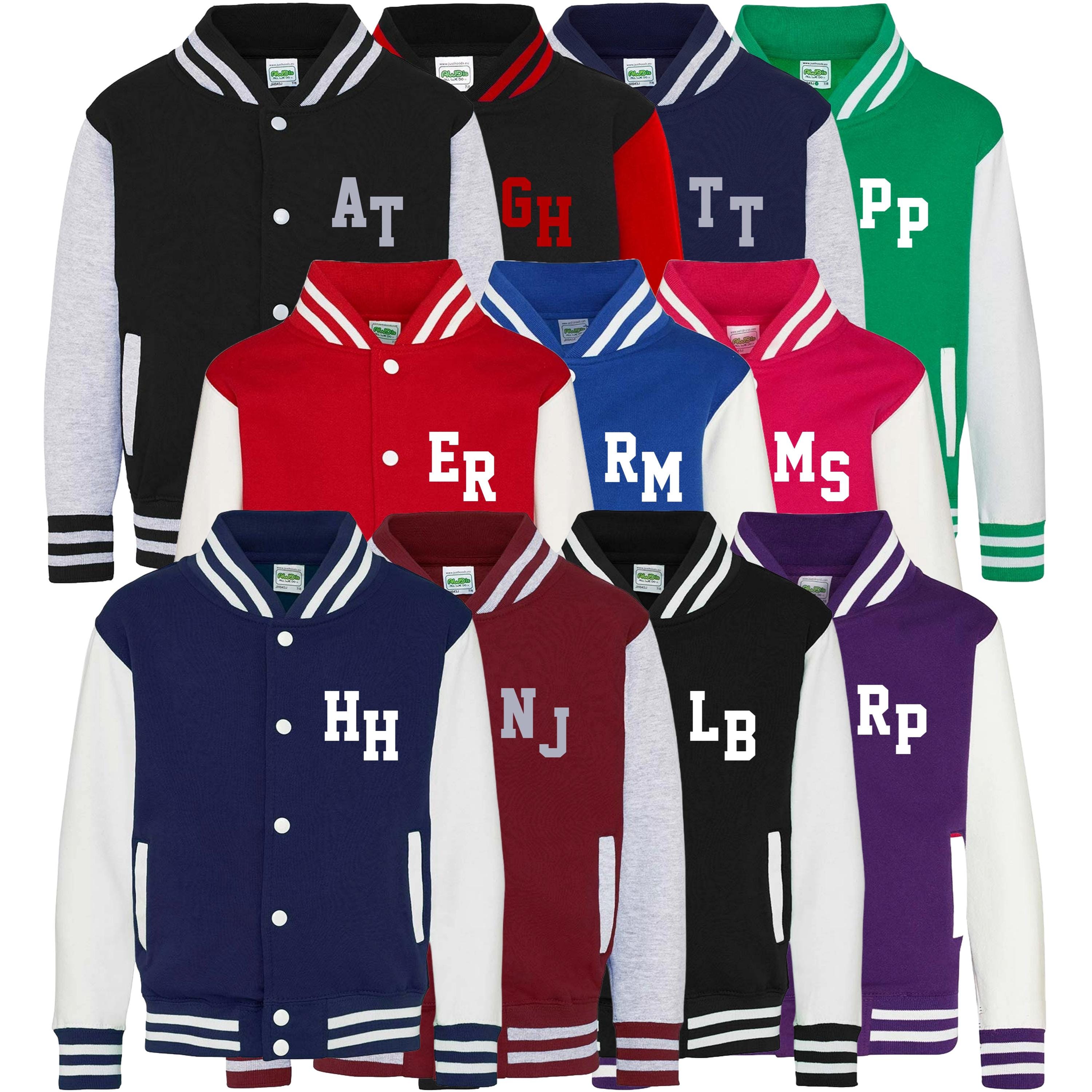 Personalised Initials Adults Varsity Jacket Custom Name Letterman College Baseball