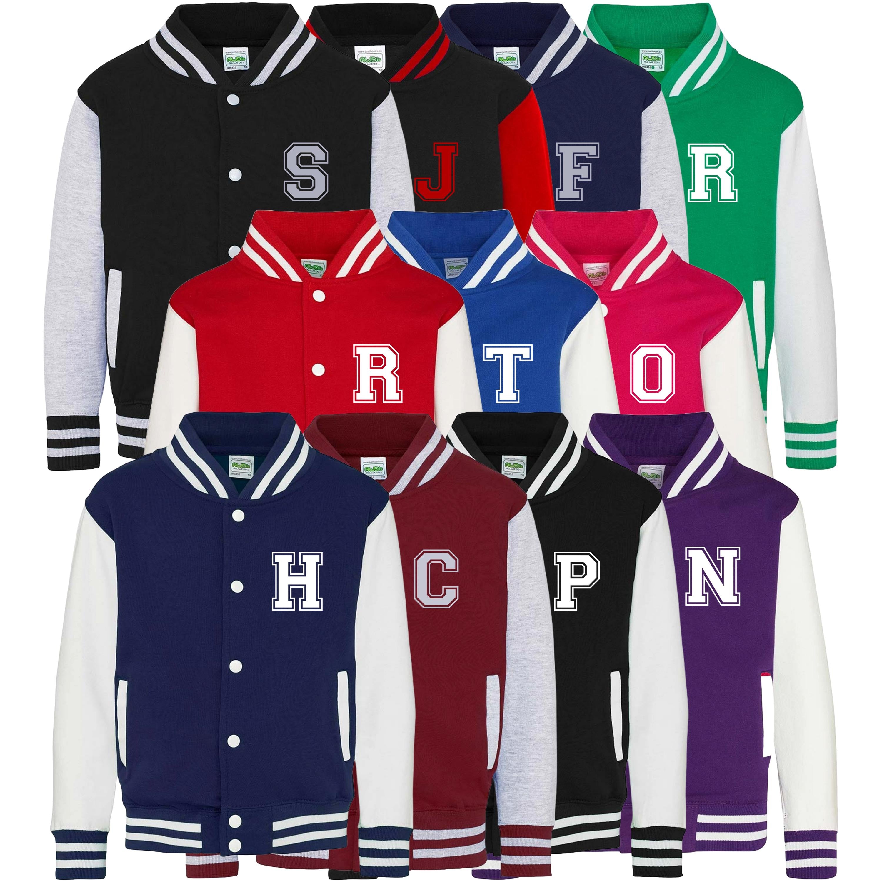 Personalised Initials Adults Varsity Jacket Custom Name Letterman College Baseball