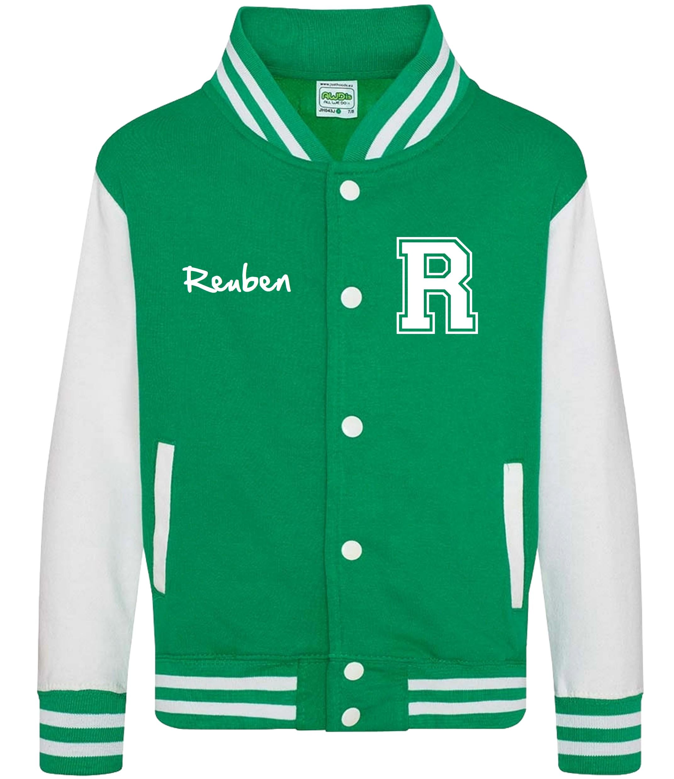 Personalised Name Initials Adults Varsity Jacket Custom Letterman College Baseball