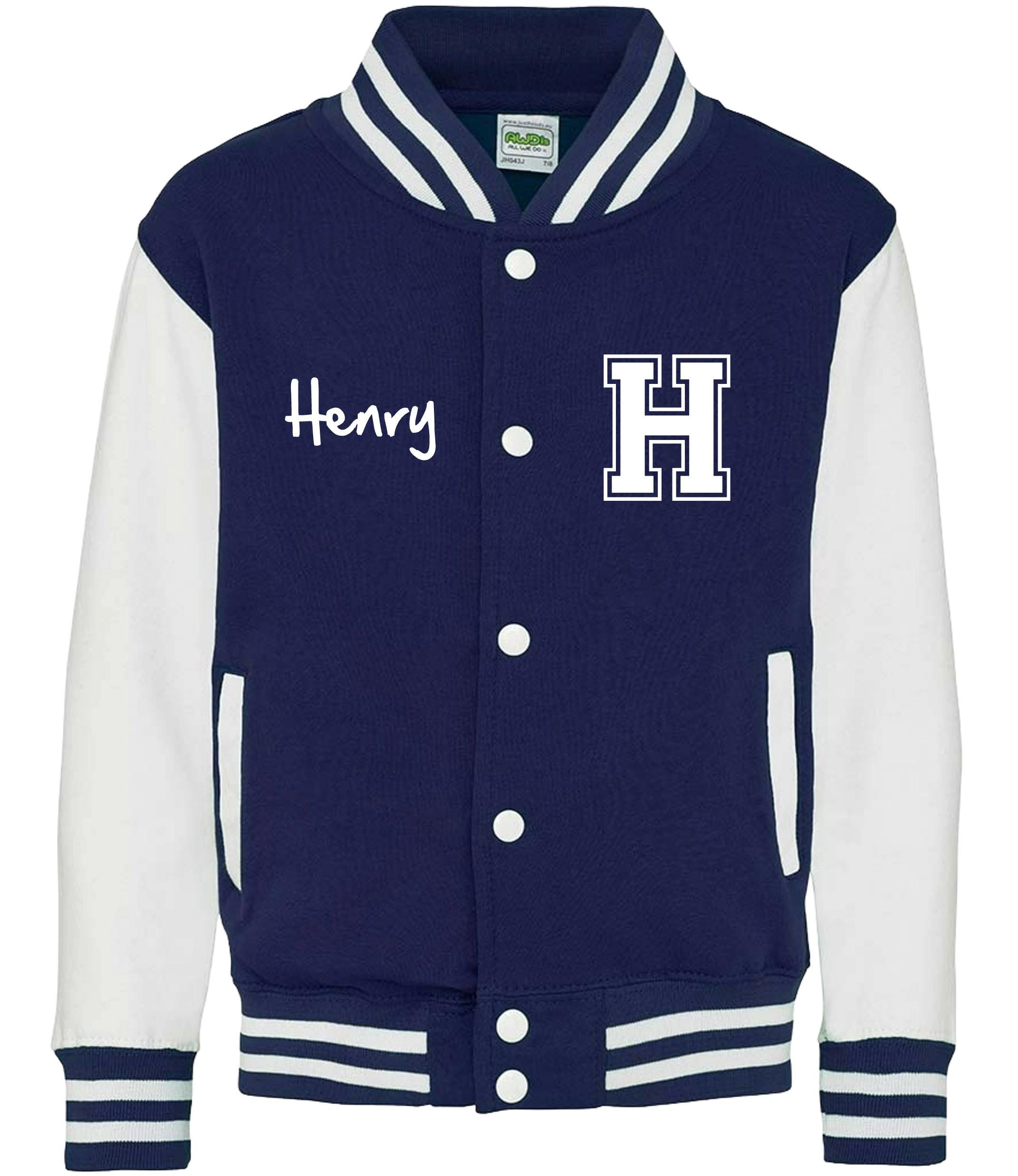 Personalised Name Initials Adults Varsity Jacket Custom Letterman College Baseball